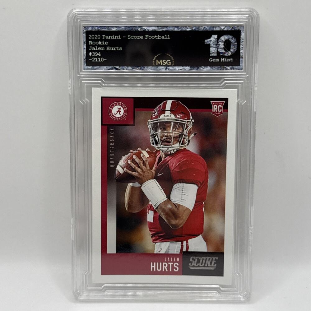 Panini 2020 Score Alabama Crimson Tide Jalen Hurts Rookie #394 Graded 10 Gem